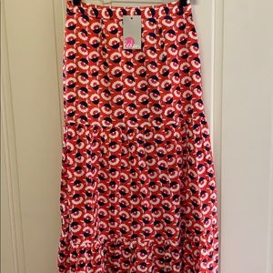 Boden red & navy pattern skirt